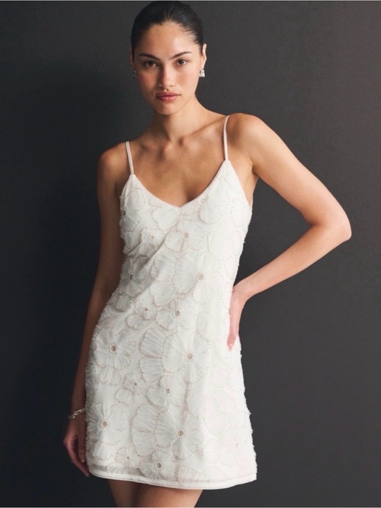 Abercrombie & Fitch Other - Abercrombie & Fitch White Sequin Spaghetti-Strap Slip